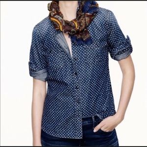J. Crew Keeper Chambray Shirt Star Dot